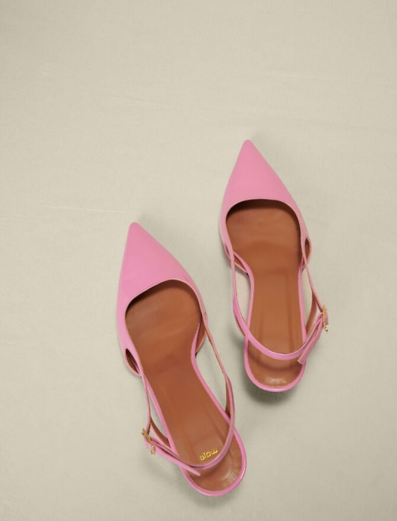 Maje Lacquered Sandalen Dames Roze | ZRSXDQJ-35